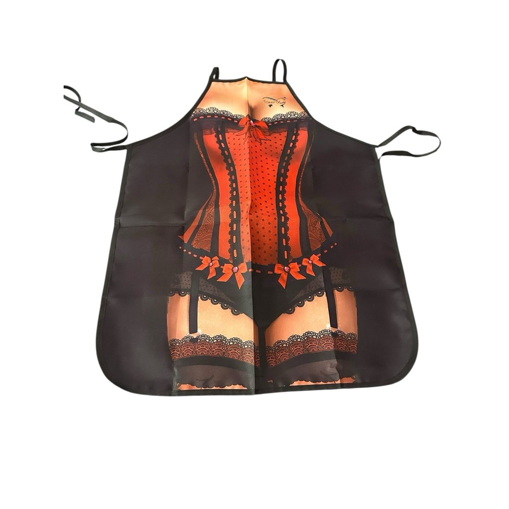 NEW novelty adult ONE SIZE apron full coverage funny SEXY WIFE IN RED